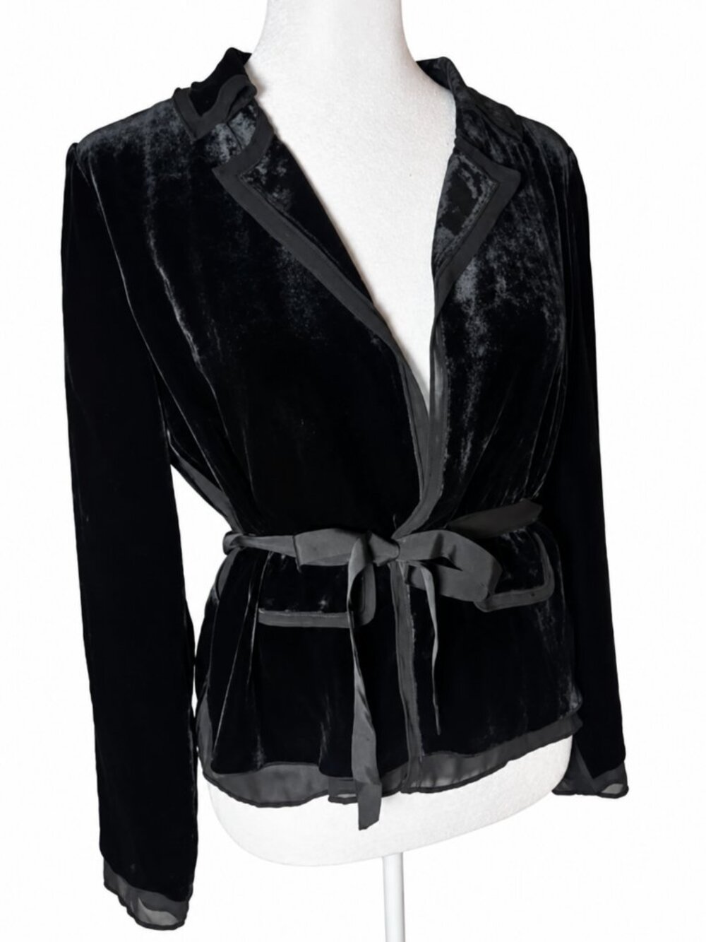 J Crew Silk Velour Cardigan Sweater Belted Size 4P